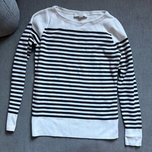 LOFT Monochrome Striped Knit Top
